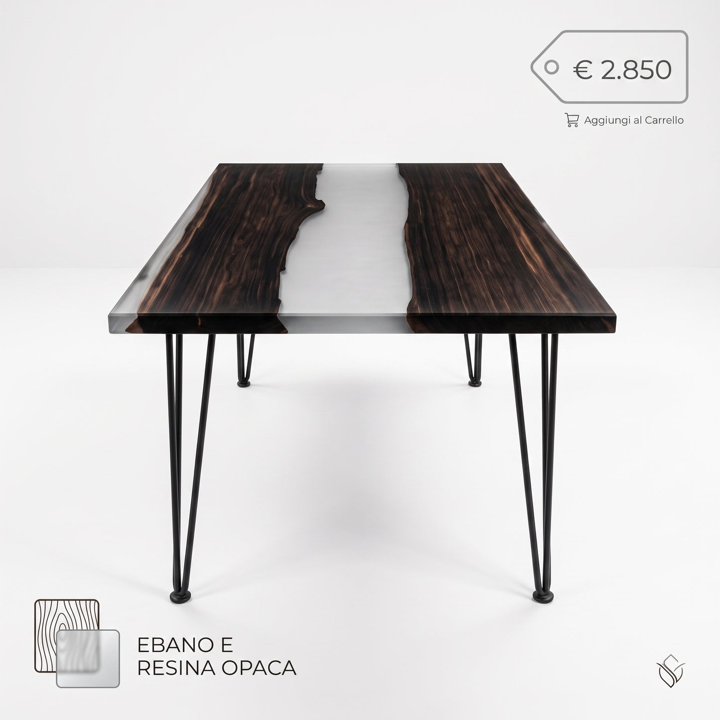 MM Rivertable - Essenza Legno d'ebano